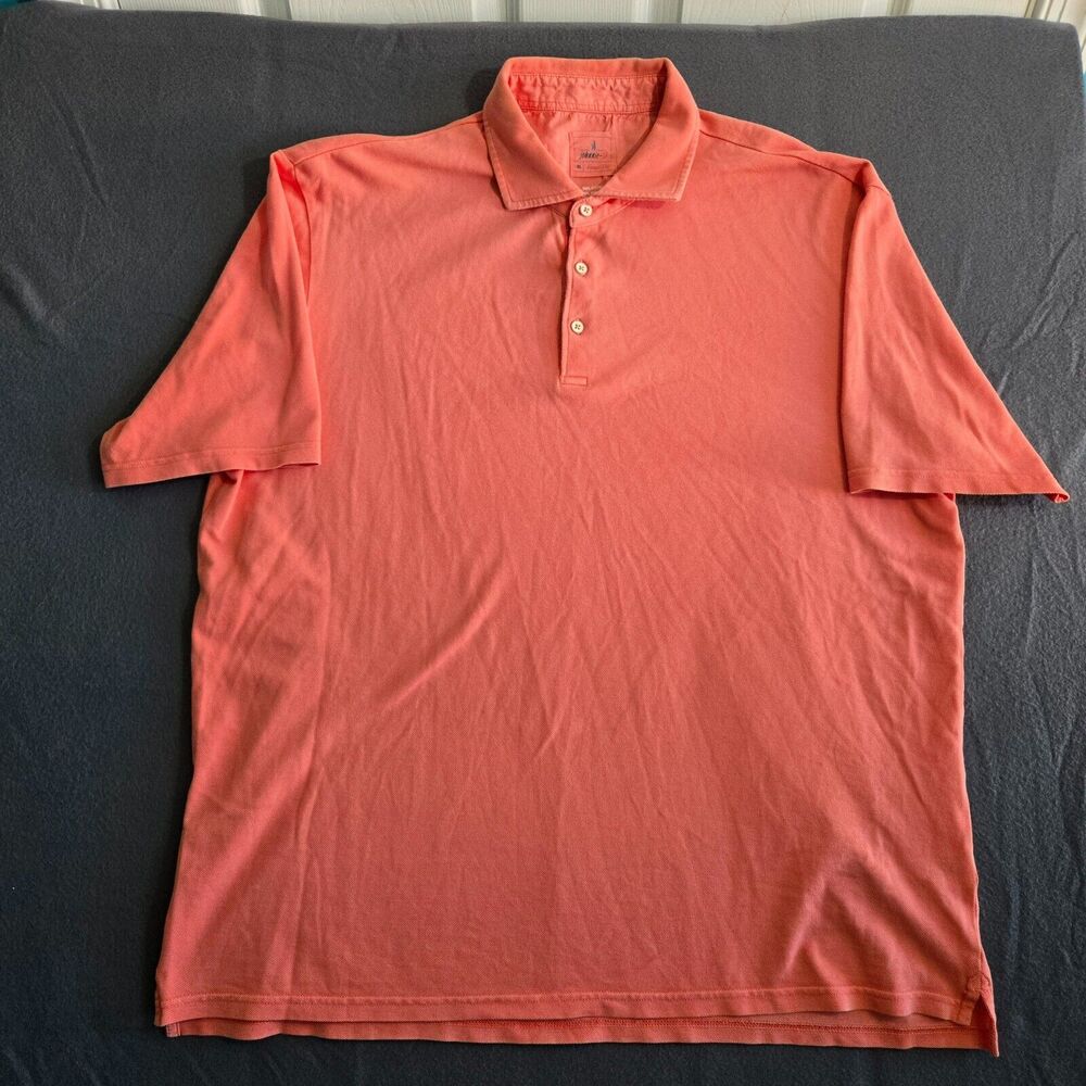 Johnnie-O Polo Shirt Men XL Hangin' Out Pink Melon Shoreline Cotton Pique